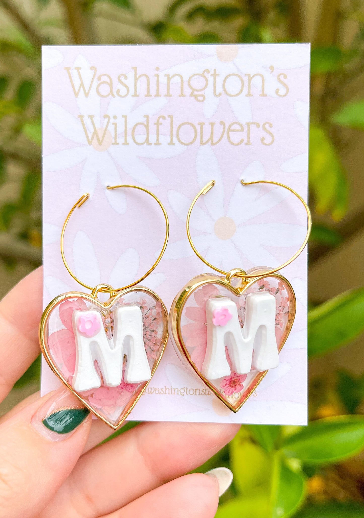 Initial heart earrings