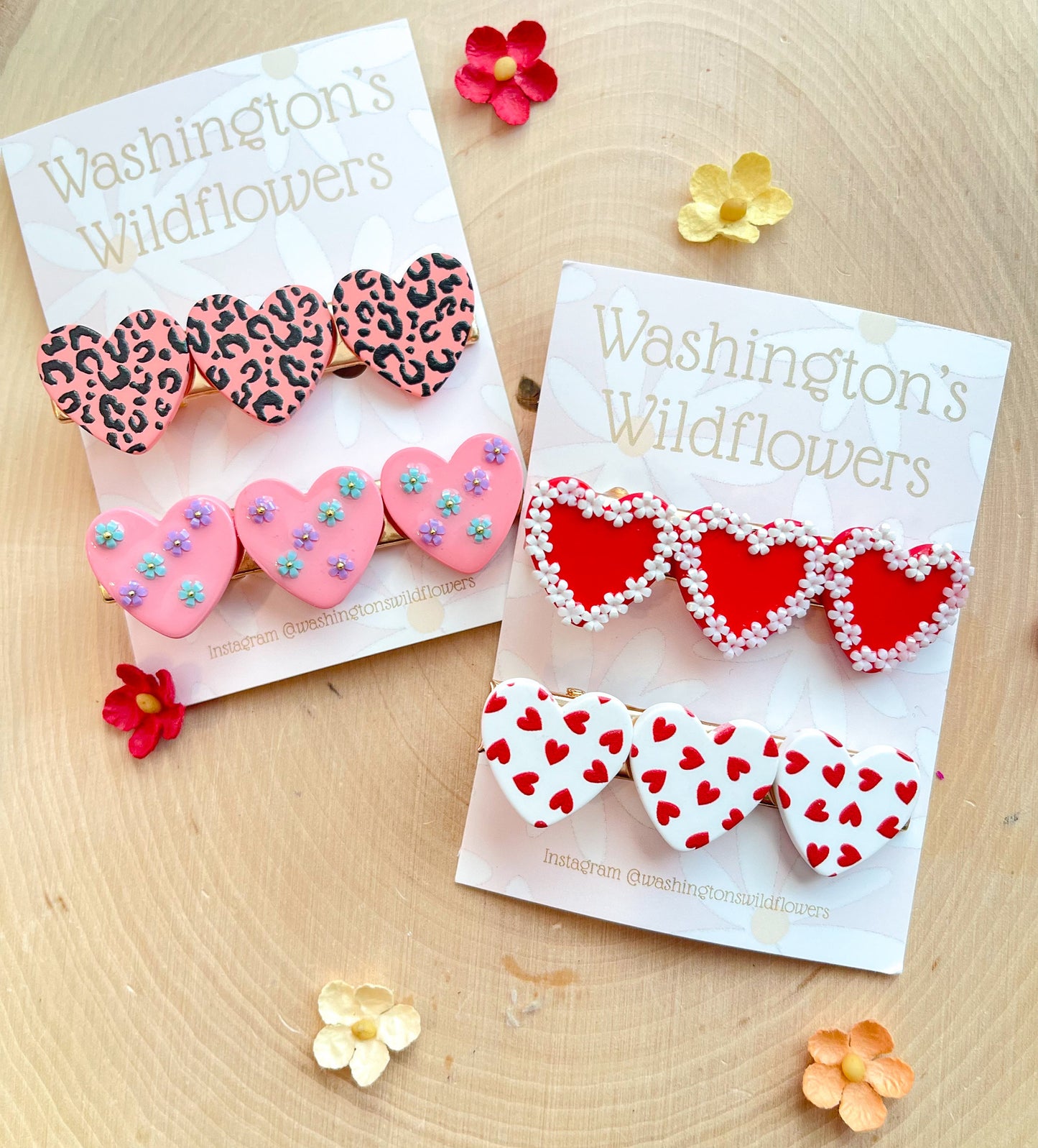 Heart hair clip set of 2