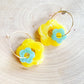 Resin daisy hoop earrings
