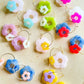 Resin daisy hoop earrings