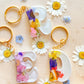 Groovy Resin wildflower keychain