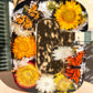 Black Dried floral resin letter